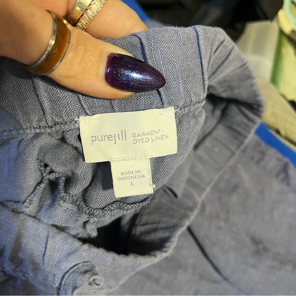 J JILL PURE JILL Garment Dyed Linen Crop Pant Travel Casual Commute Beach Comfy - Picture 4 of 12